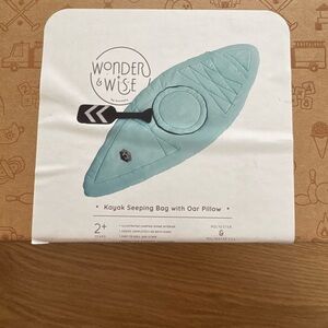 Kids Kayak Sleeping Bag with Oar Pillow - Blue